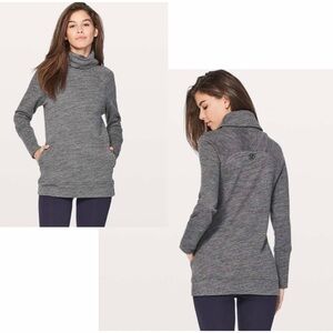 LULULEMON Long Sleeve Cotton Terry To You Tunic *Heathered Core Dark Grey 10